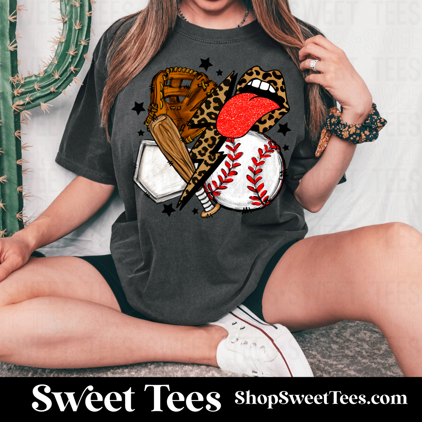 Baseball Mouth Collage tee