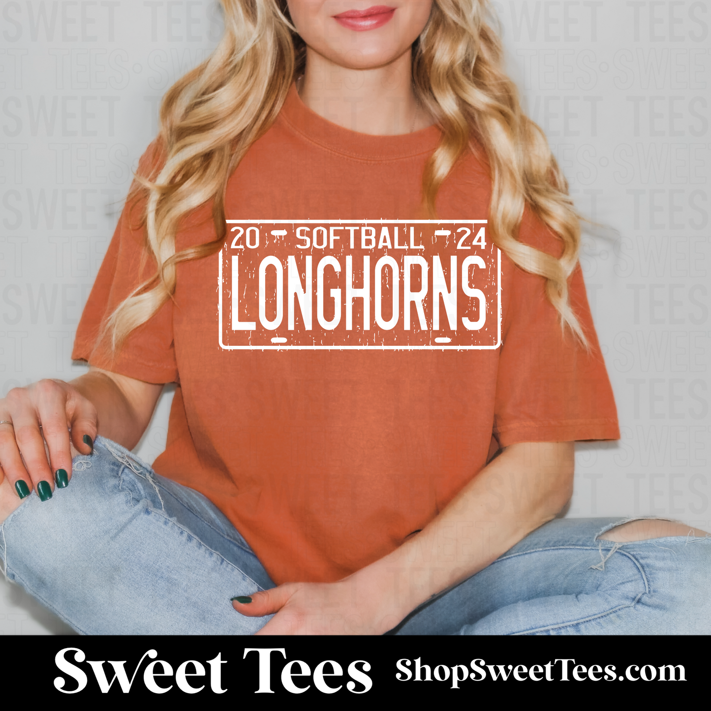 Longhorns Softball License Plate tee