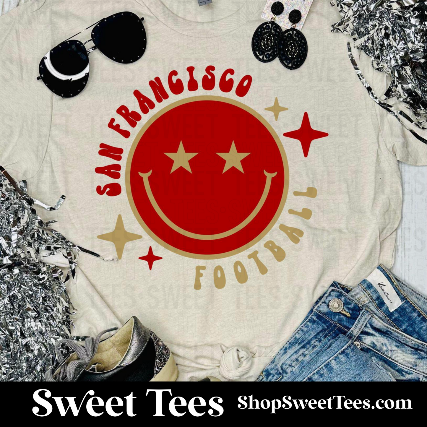 Retro Smile 49ers tee