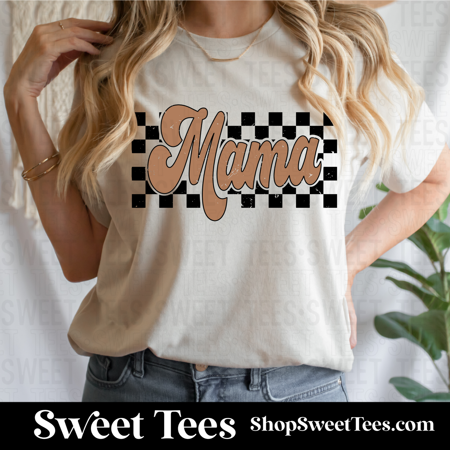 Mama Checker Neutral tee