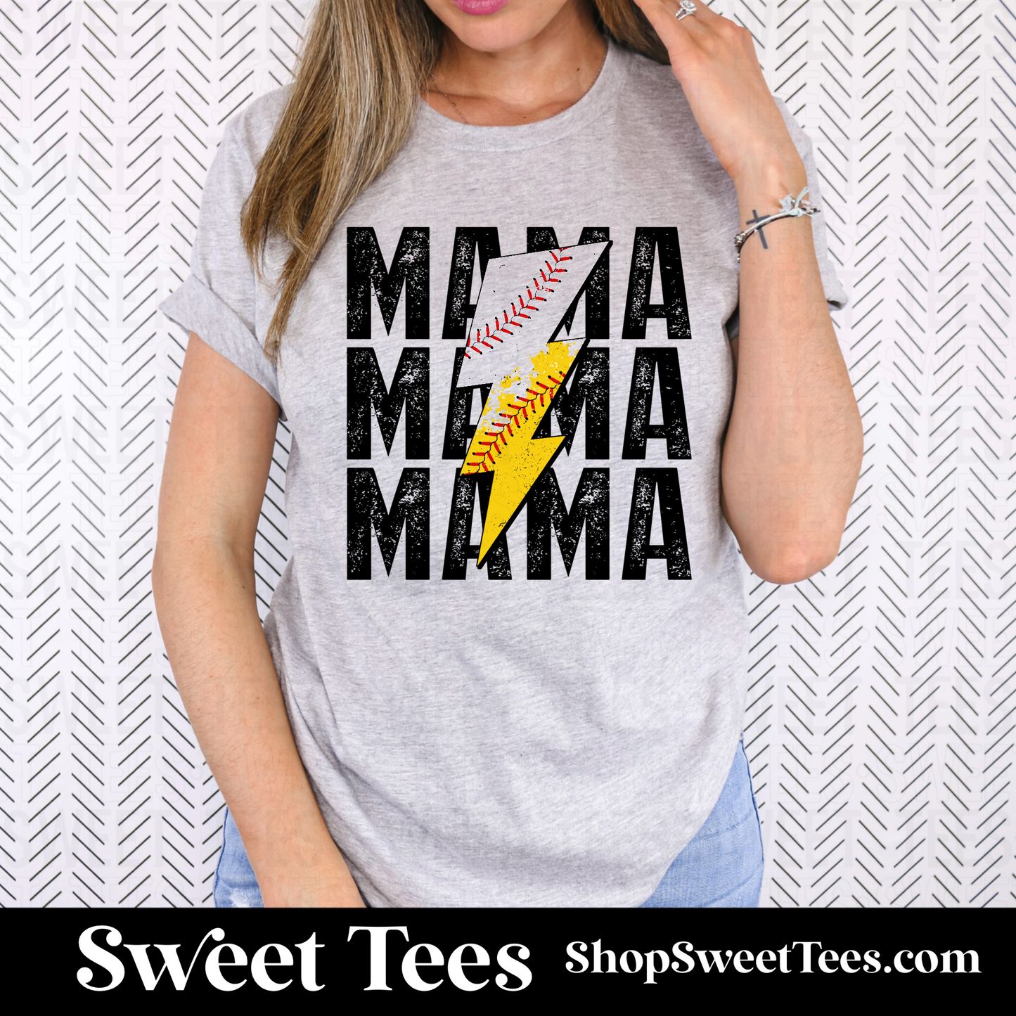 Mama Bolt Softball Baseball Split tee