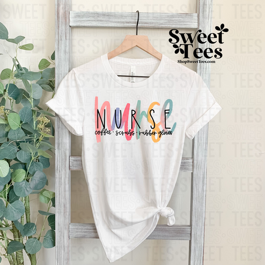 Nurse Watercolor Script tee