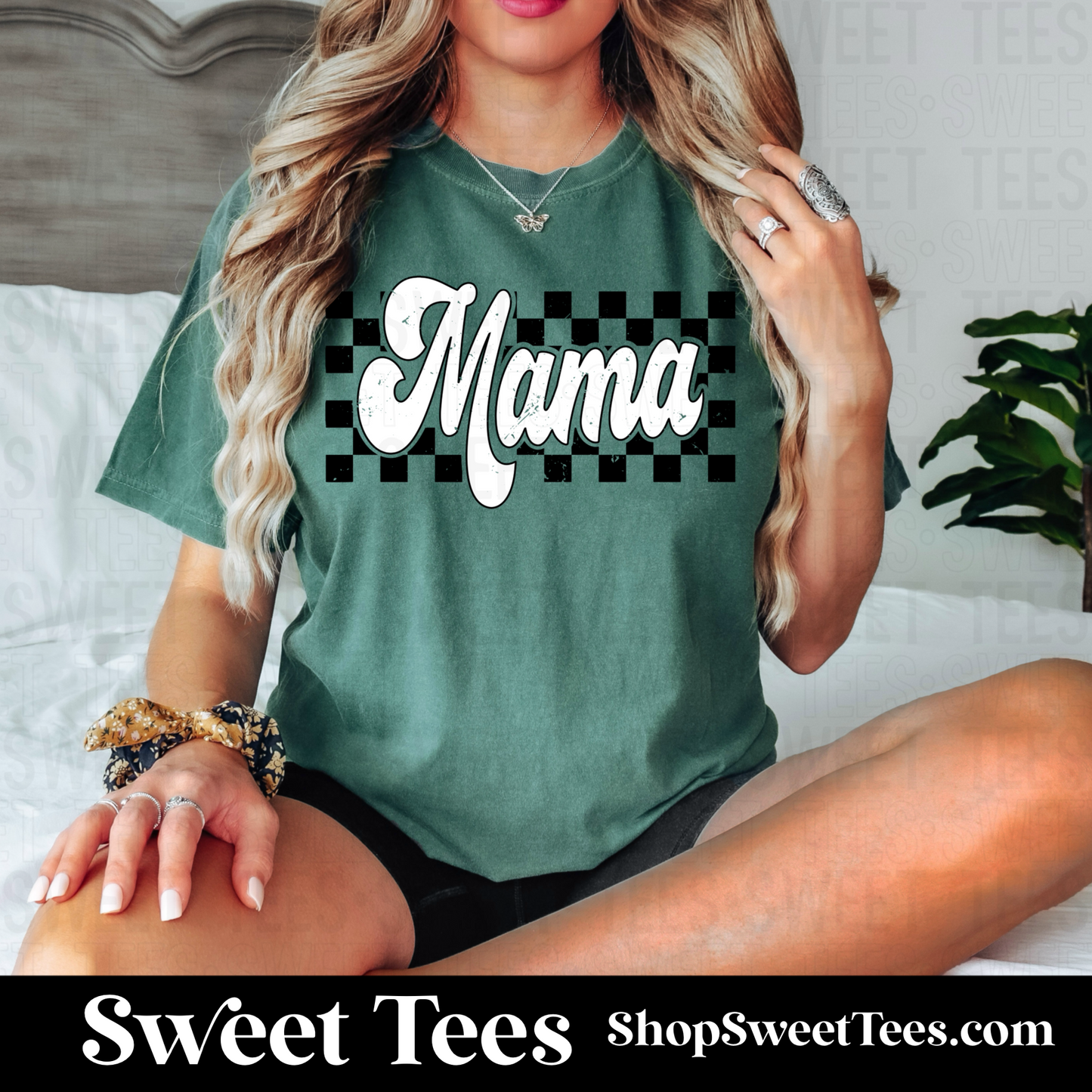 Mama Checker tee - Green