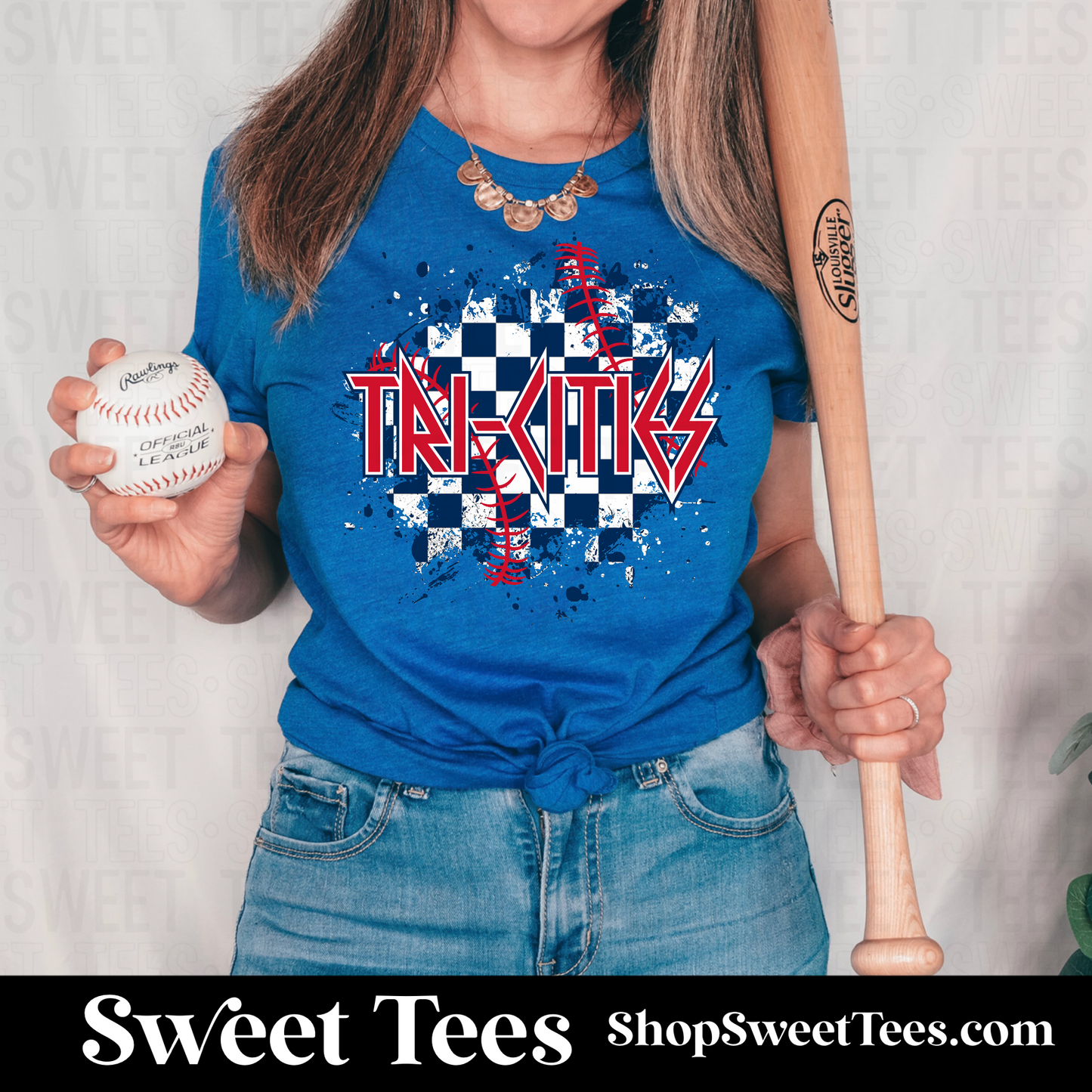 Tri-Cities Checker Spatter tee