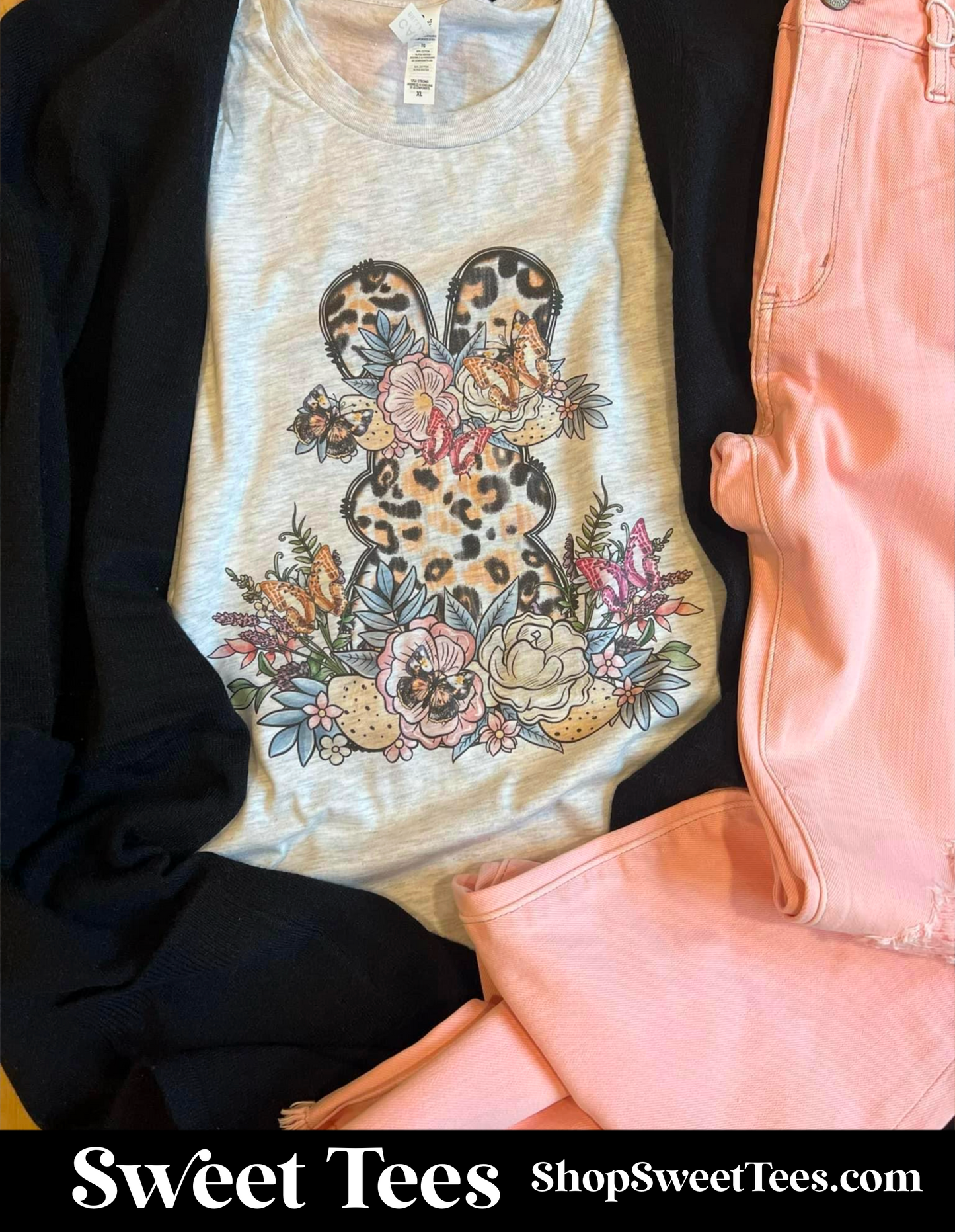 Leopard Floral Bunny tee