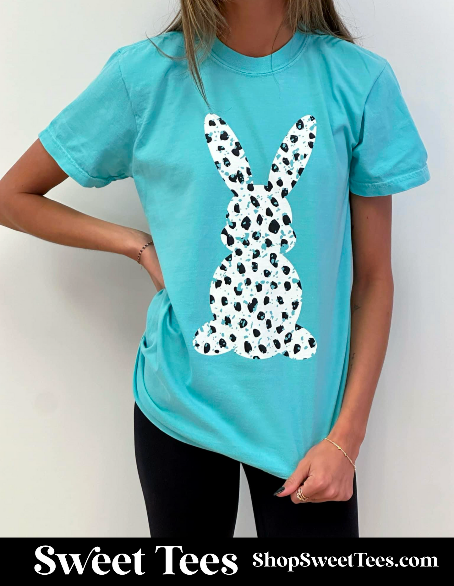 Dotted Bunny tee - Lagoon