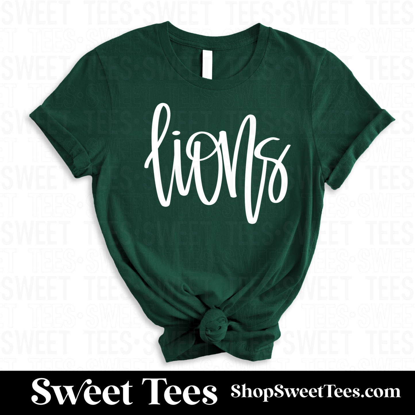 Lions Handlettered Script tee - White Print