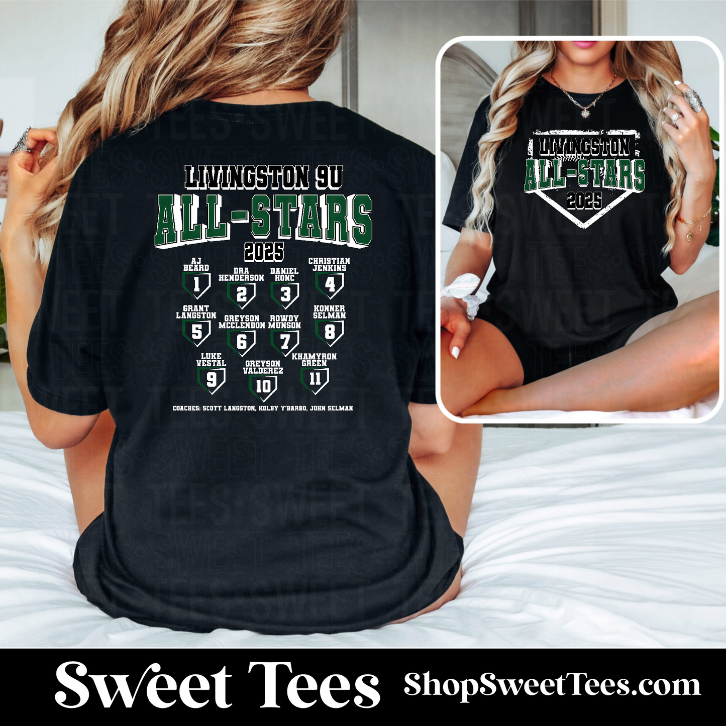 9U v2 Livingston All-Stars 2025 Roster tee