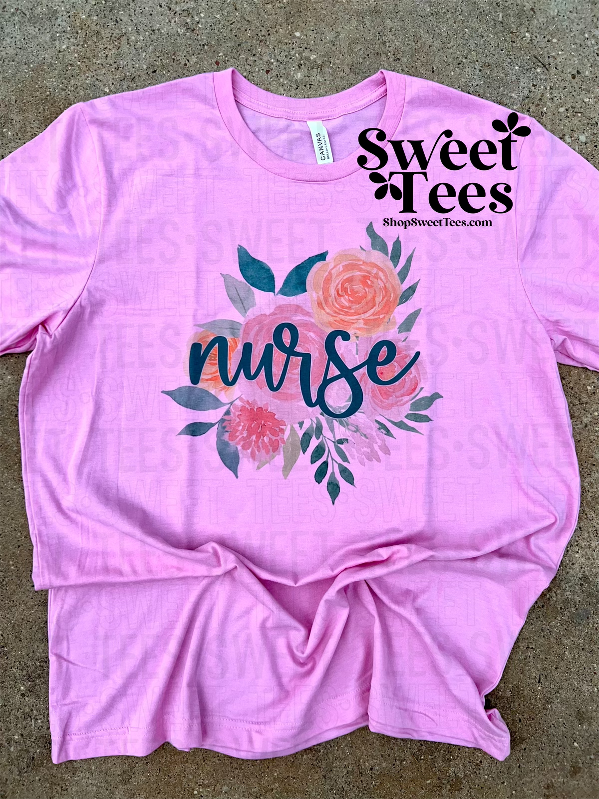 Watercolor Floral Nurse tee