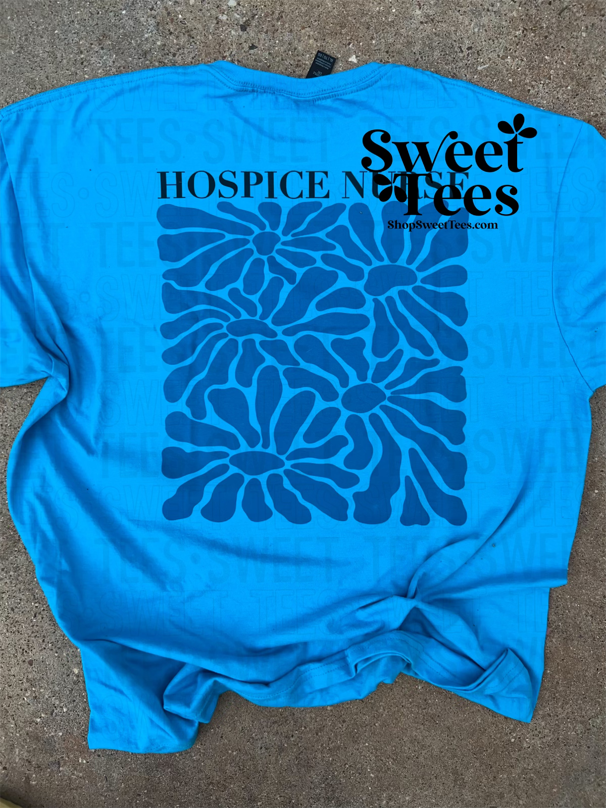 Hospice Nurse Warped Flowers tee