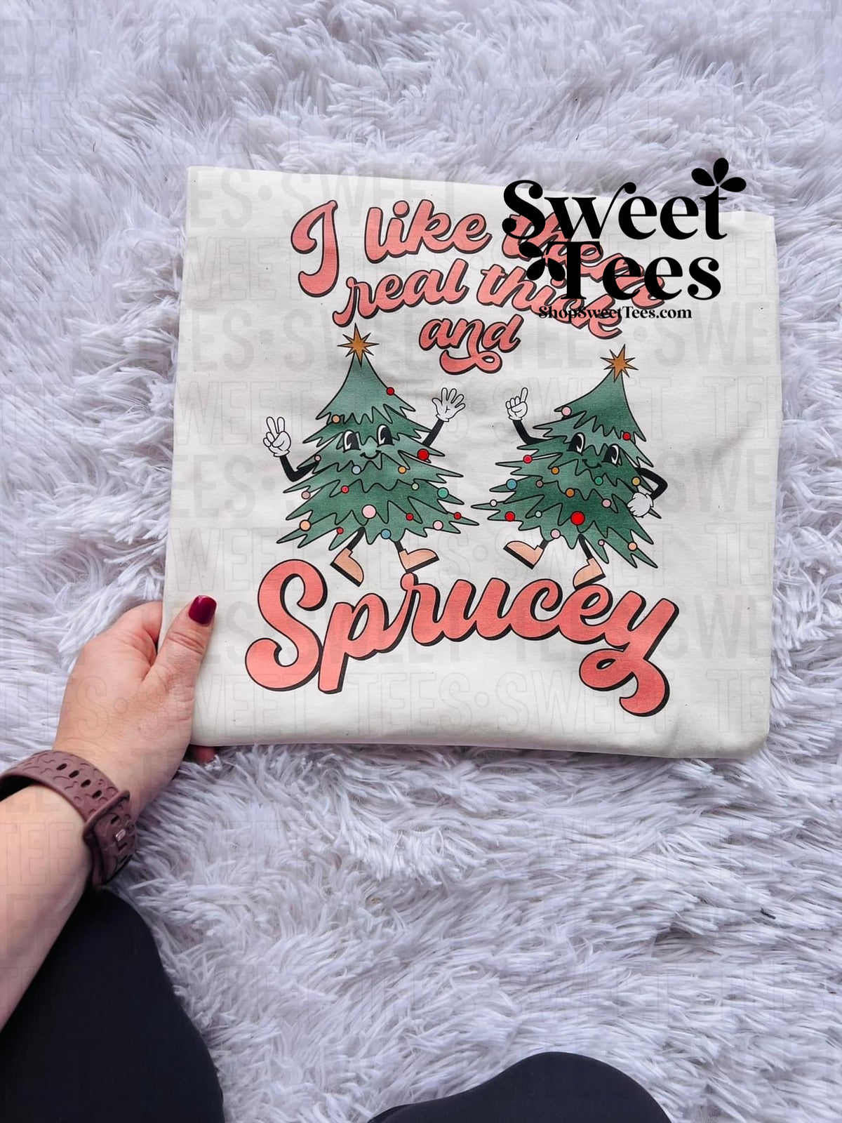 Real Thick and Sprucy Retro Christmas Tree tee