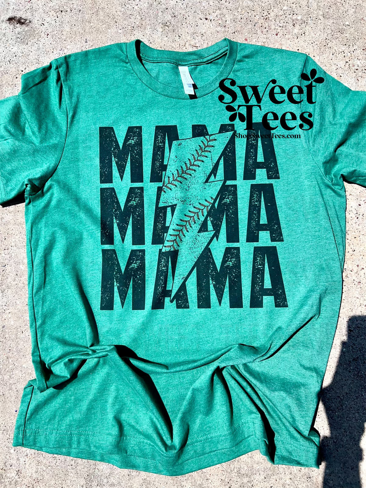 Baseball Mama Bolt tee - GREEN