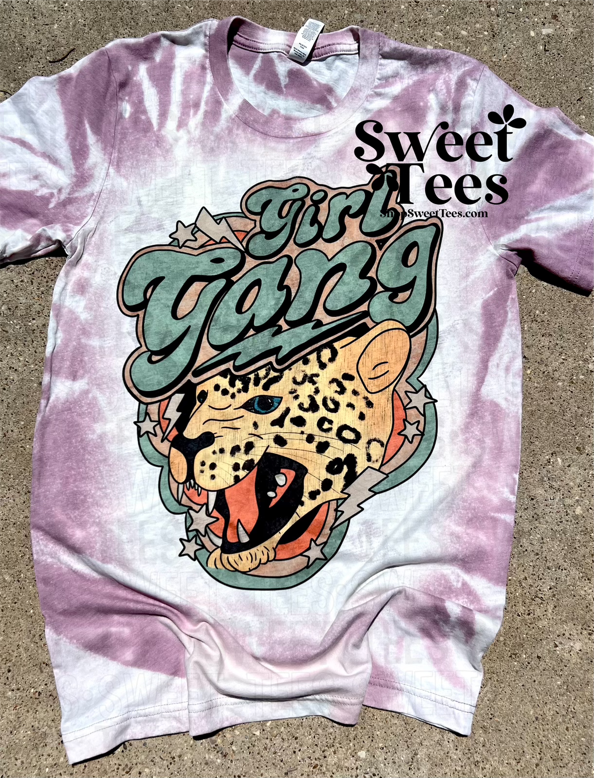 Girl Gang Leopard Acid Wash tee