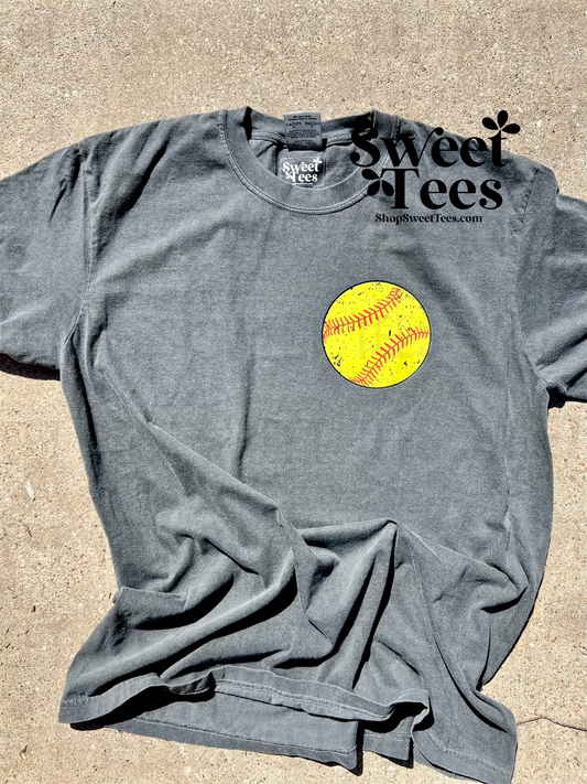 Softball Number Pocket tee