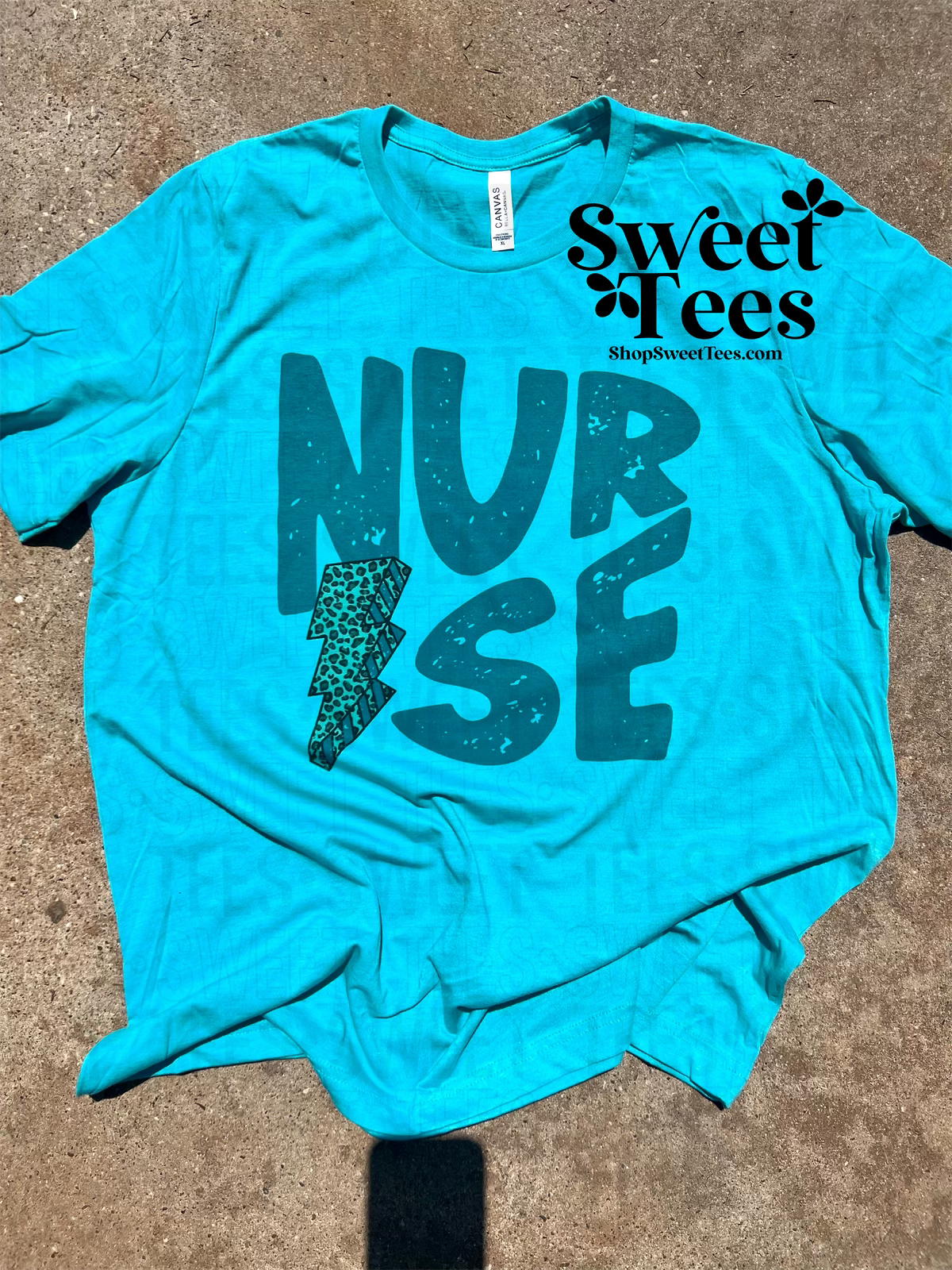 Teal Nurse Bolt tee
