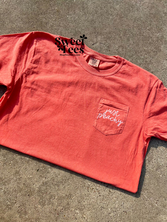 Just Peachy Comfort Colors Pocket tee