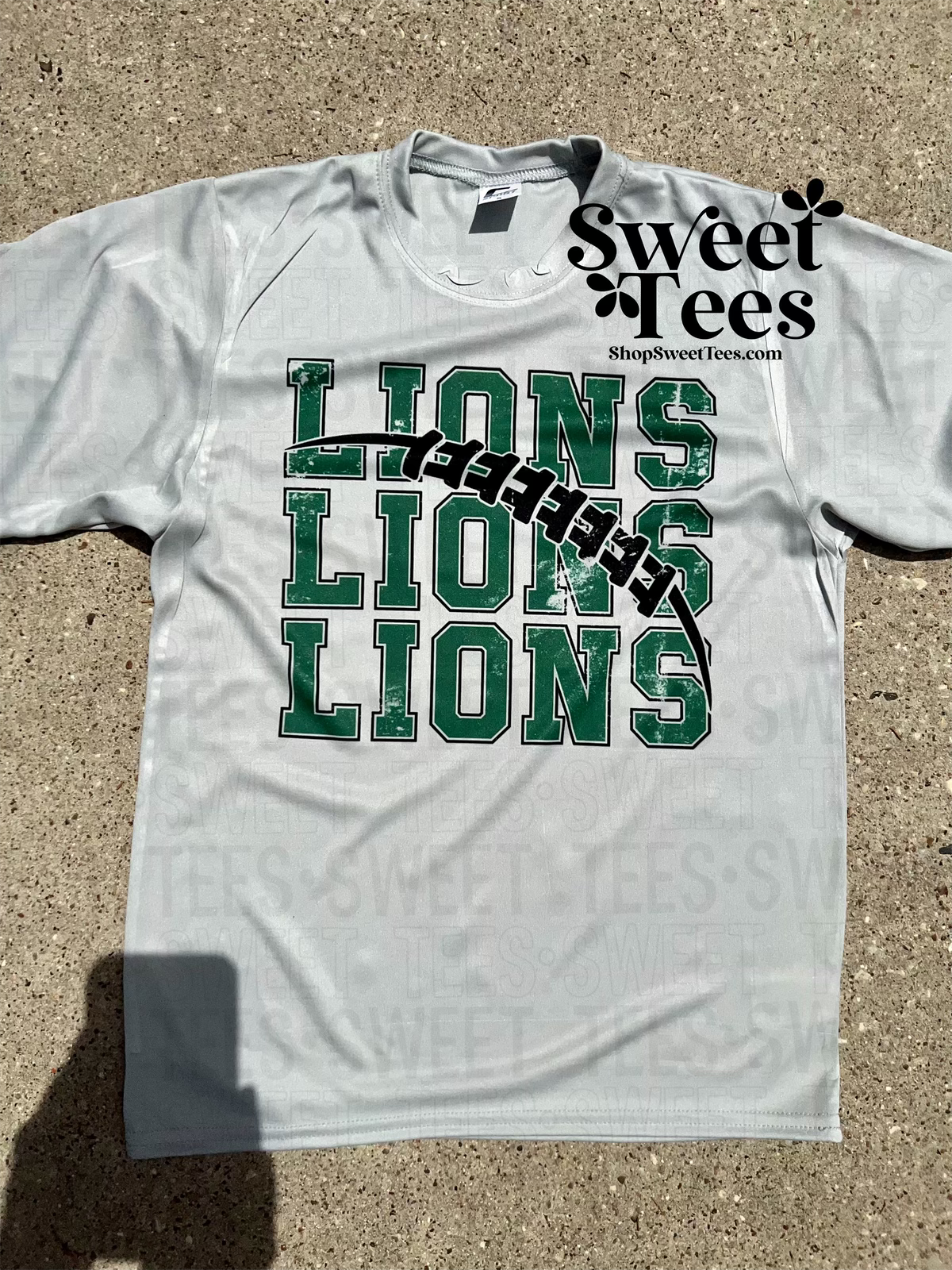 Stacked Lions Grunge Football Slash Drifit tee