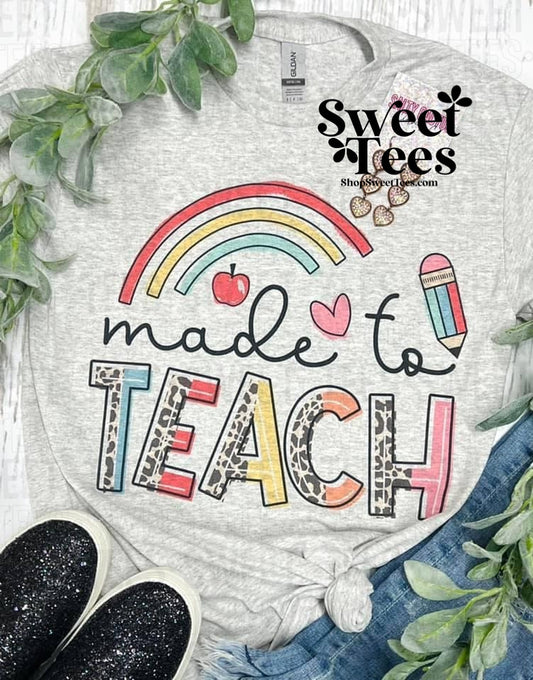Made to Teach Rainbow tee