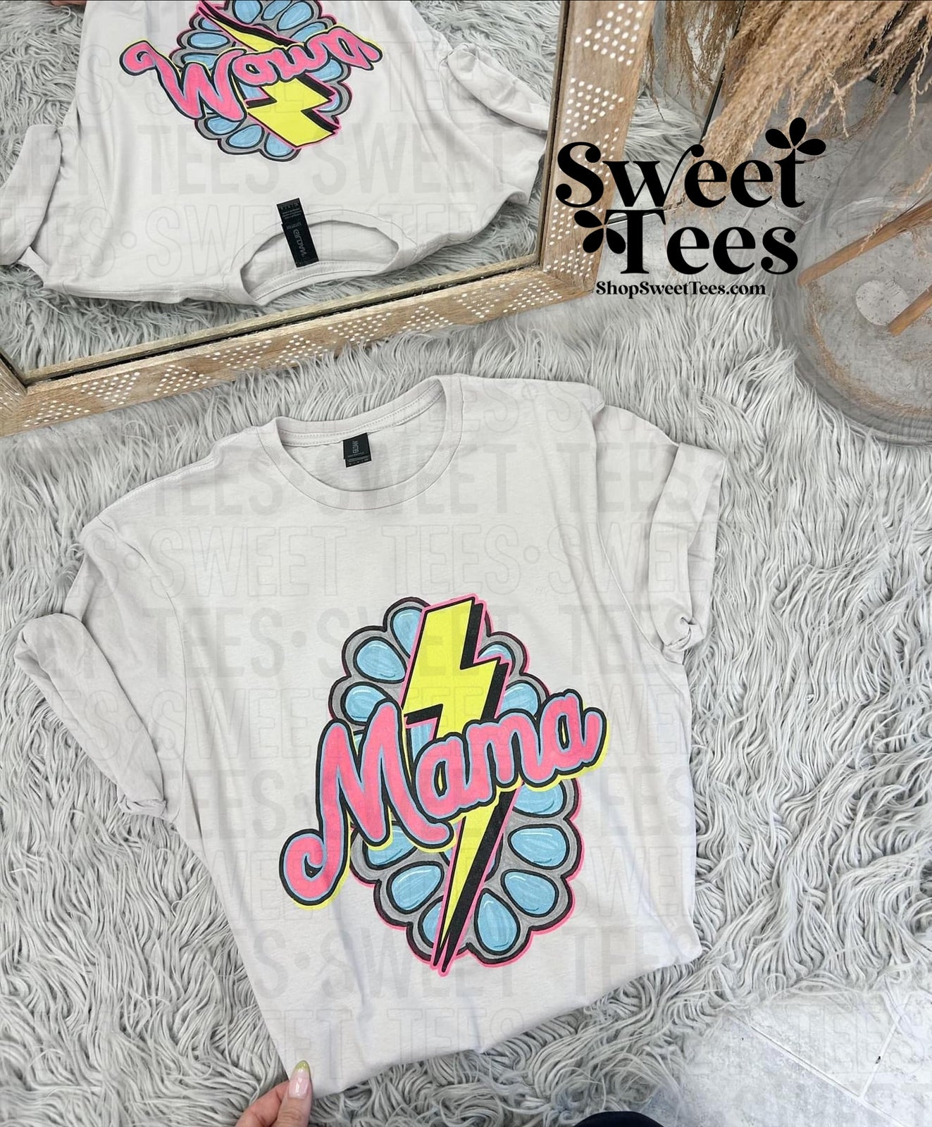 Mama Bolt Turquoise tee