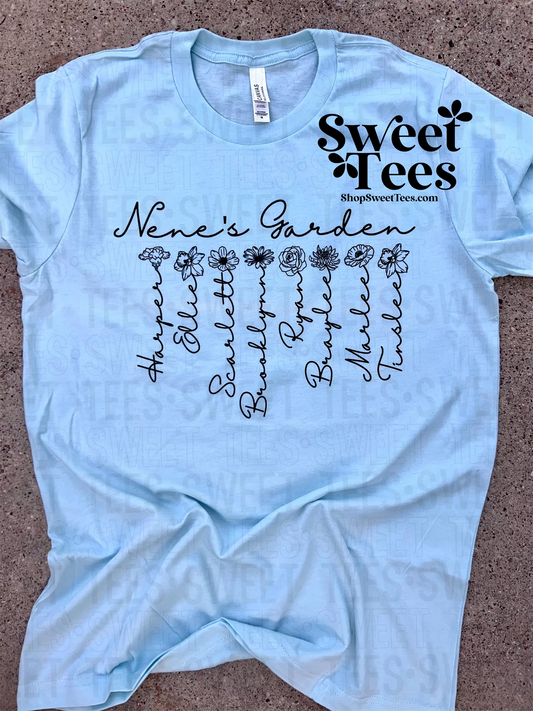Custom Birth Flower Garden tee
