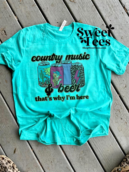 Country Music and Beer Can tee
