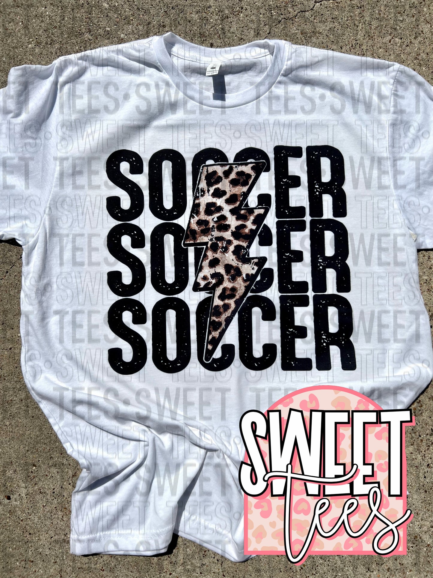 Soccer Leopard Bolt tee
