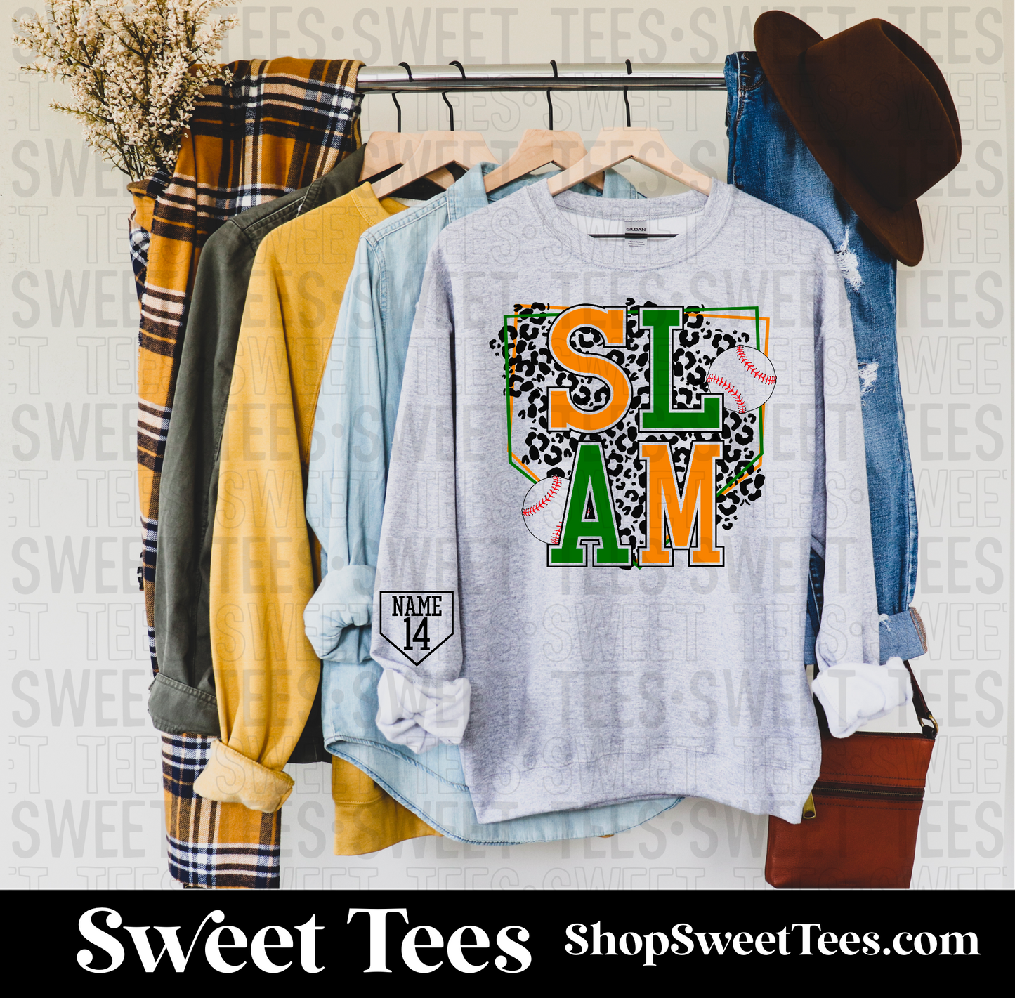 Custom Texas Slam Name and Number Sleeve Sweatshirt