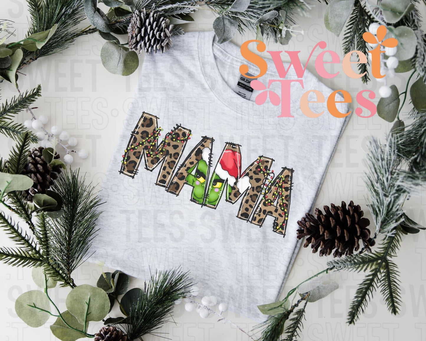 Mama Leopard Green Guy tee