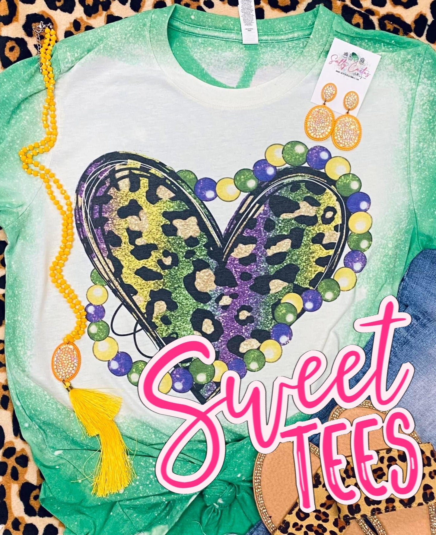 Mardi Gras Heart tee