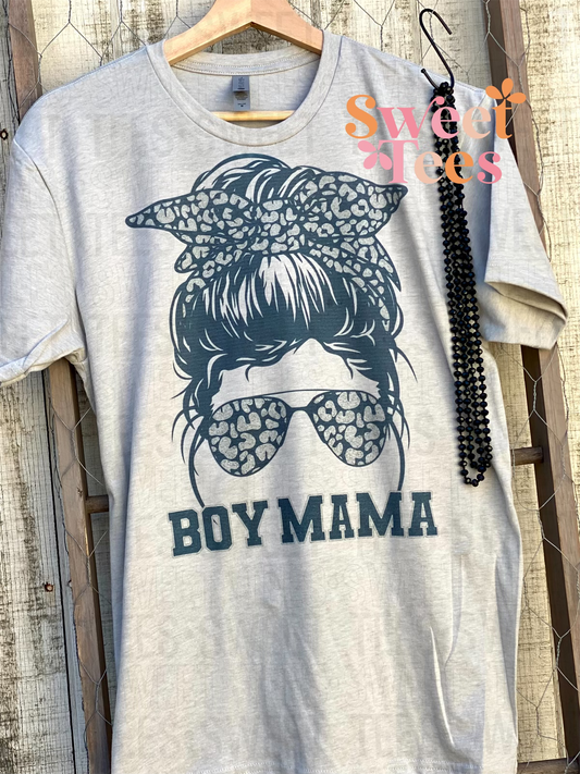 Boy Mama Messy Bun tee