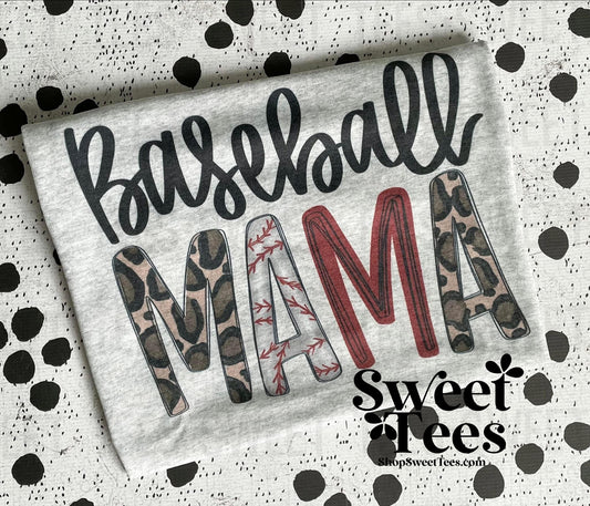 Baseball Mama Script tee