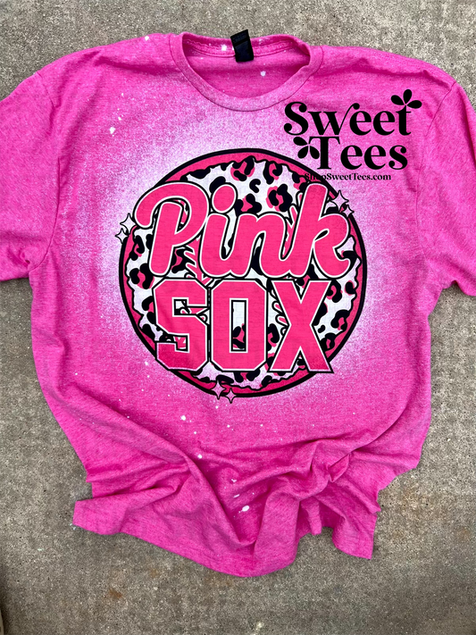 Pink Sox Softball Leopard tee