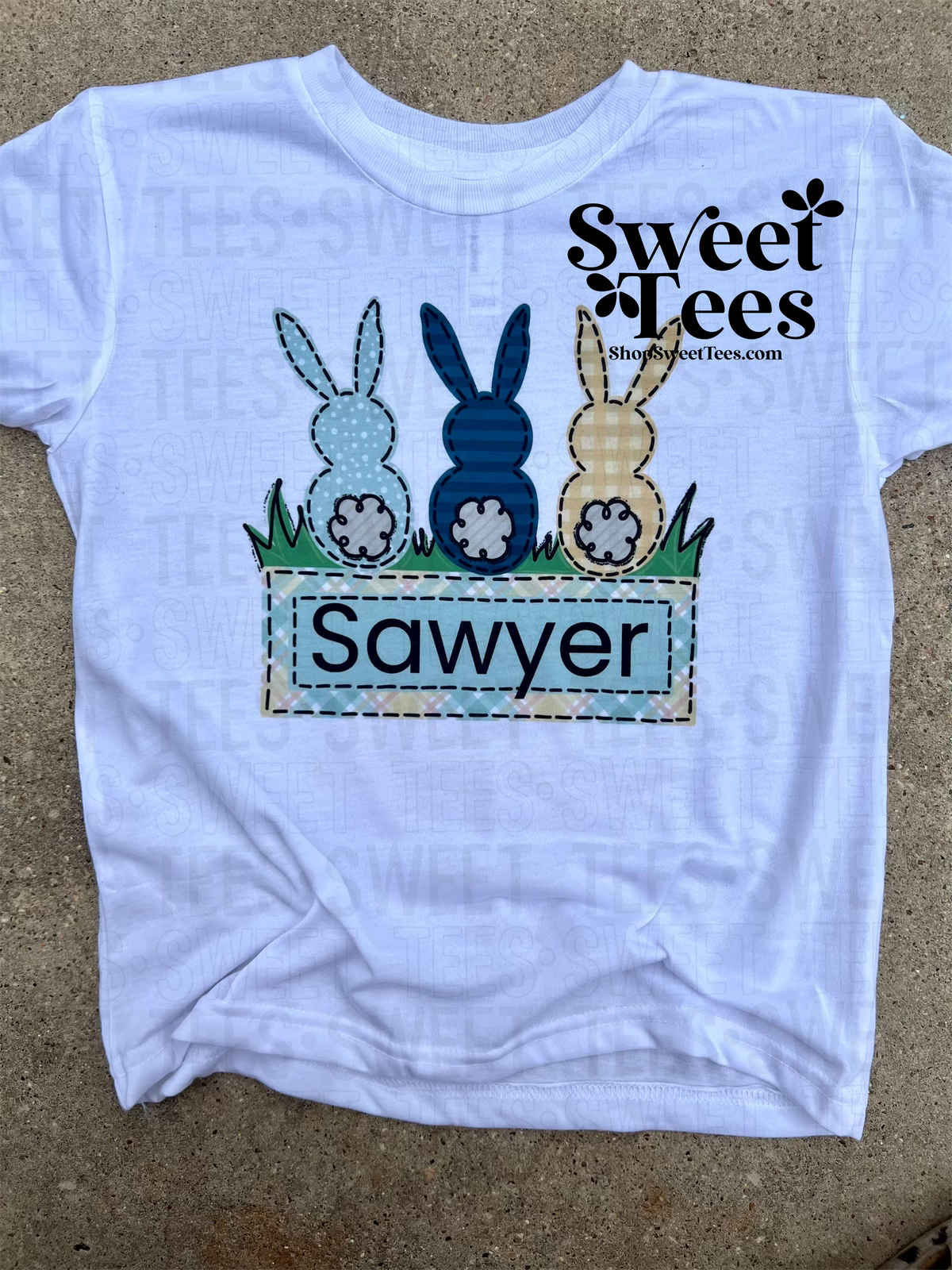 Easter Bunny Stitch Name tee