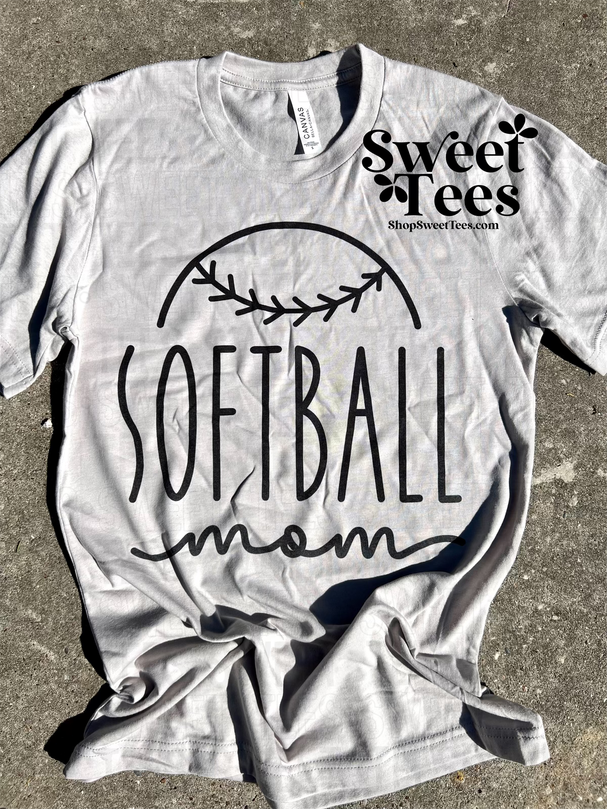 Softball Mom Skinny Script tee