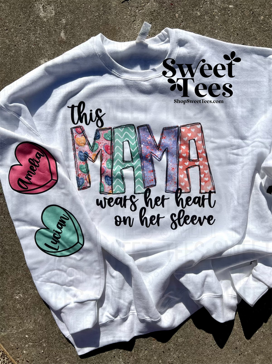 Valentine Custom Heart on my Sleeve Sweatshirt
