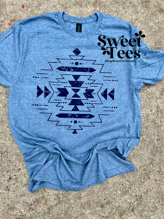 Southwest Aztec Indigo tee