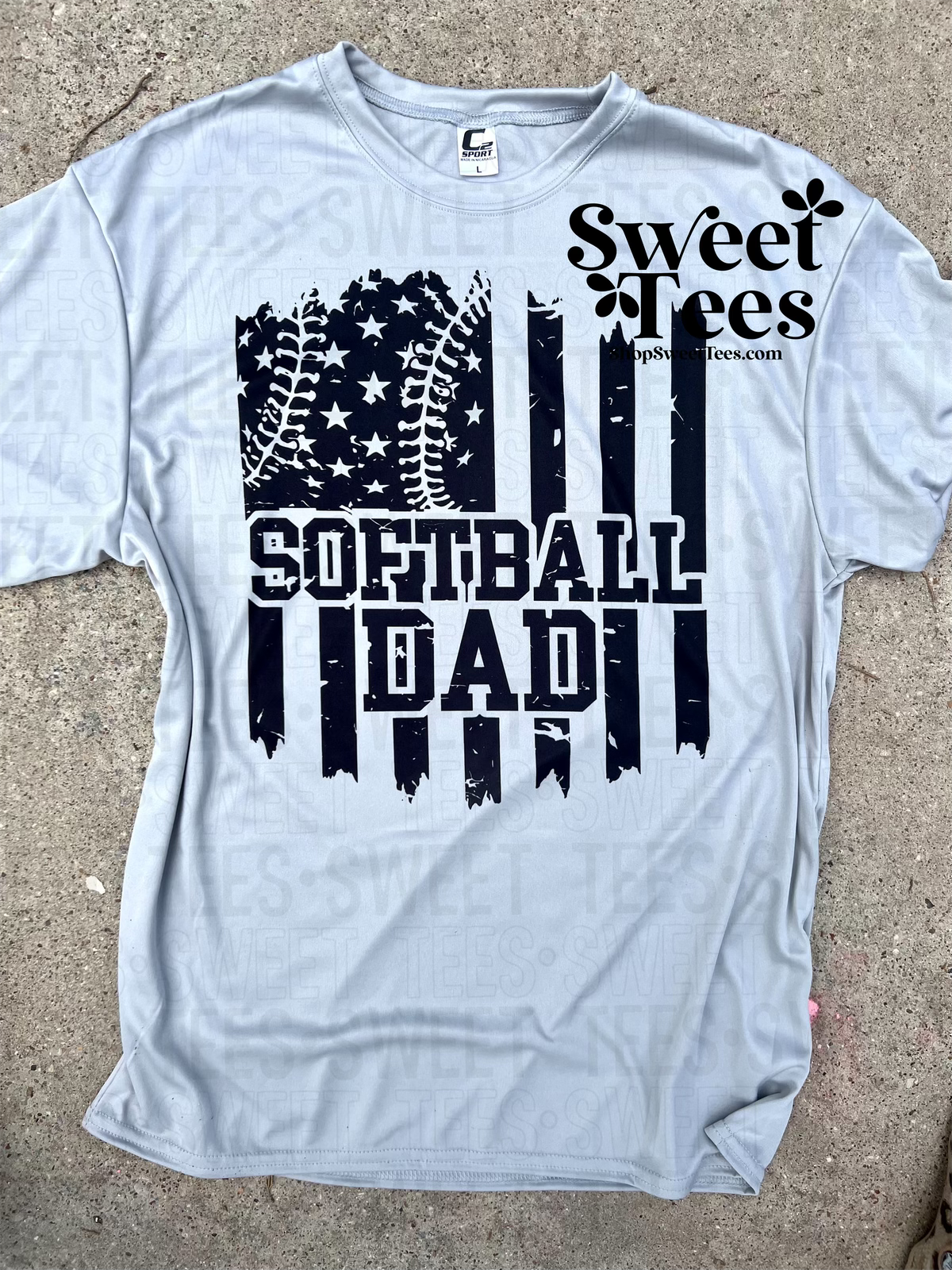 Softball Dad Flag Drifit tee