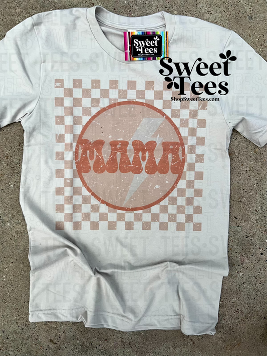Mama Checkered Bolt tee