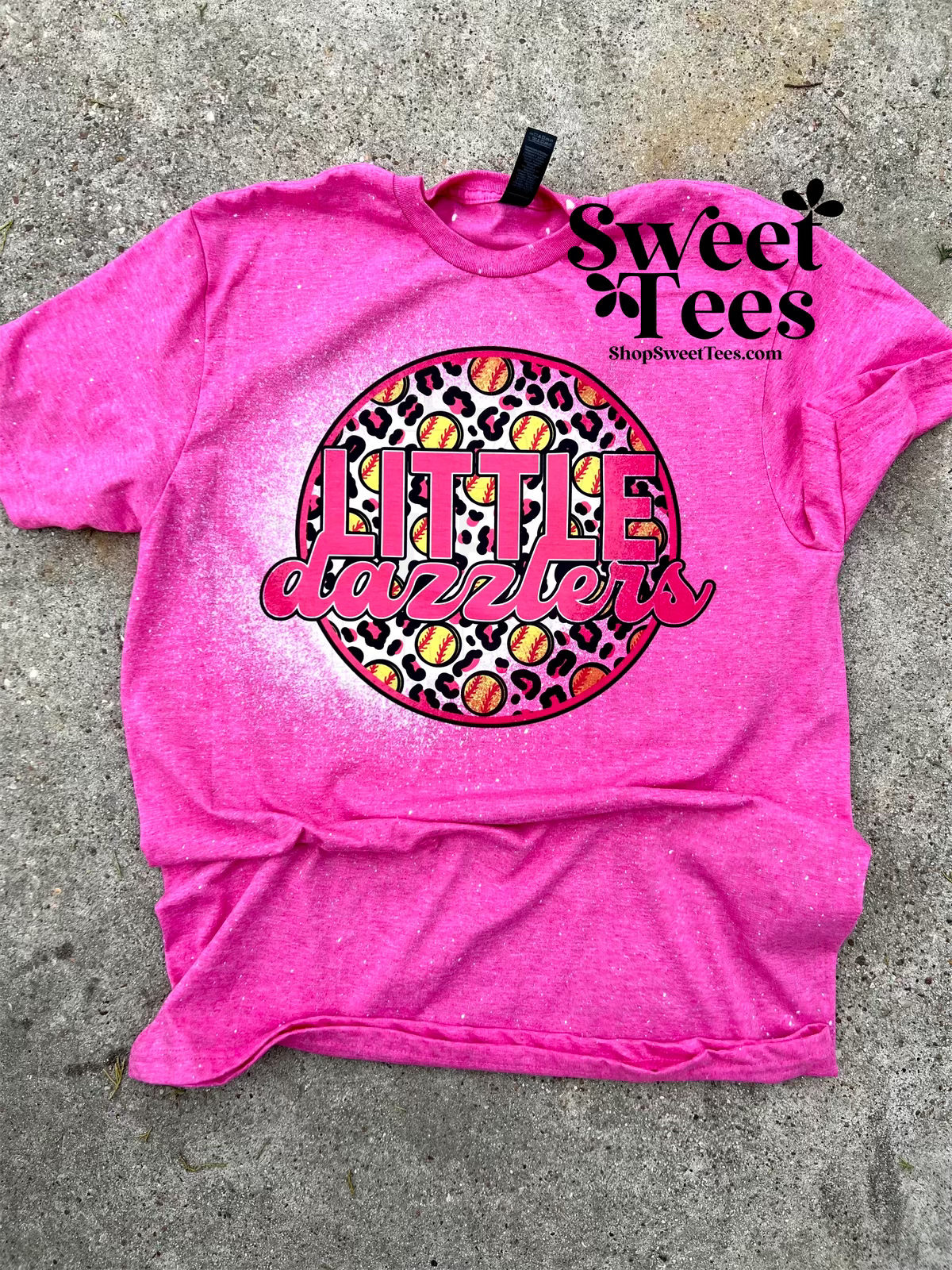 Little Dazzlers Leopard Softball Circle tee