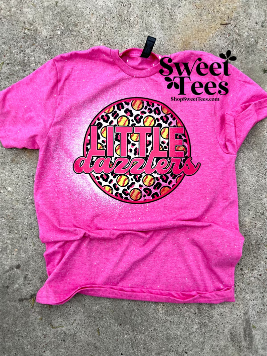 Little Dazzlers Leopard Softball Circle tee