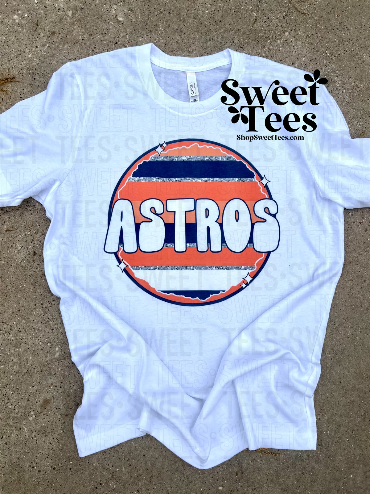 Astros Retro Stripe Circle tee - white