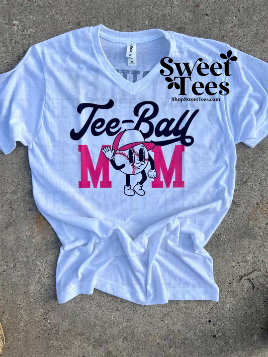 Tee-Ball Mom Pink tee