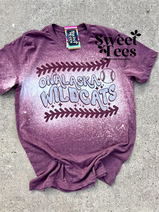 Onalaska Wildcats Warped Stitches tee