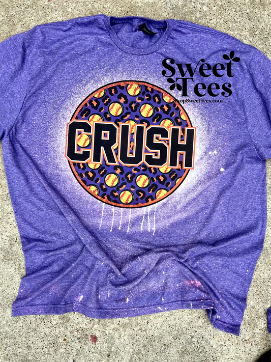 Crush Softball Leopard Circle tee