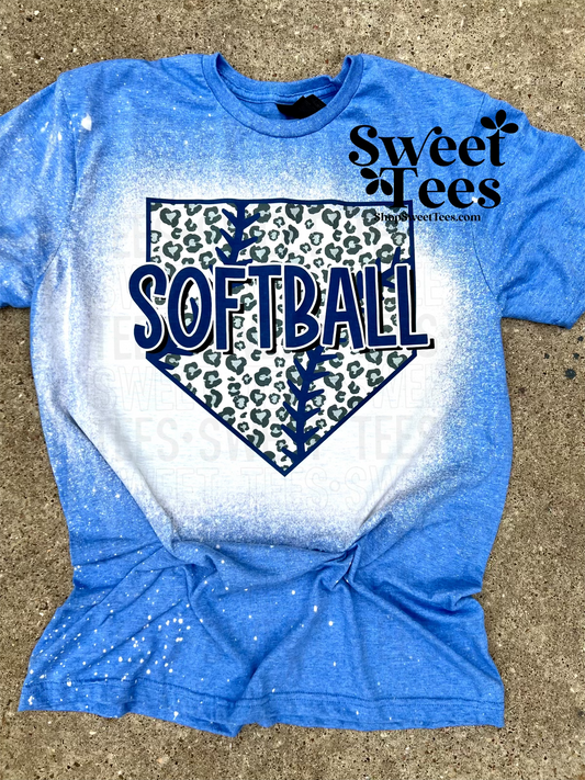 Softball Leopard Plate tee