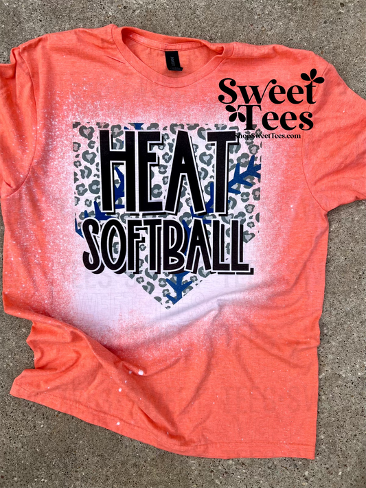 Heat Softball Leopard Plate tee
