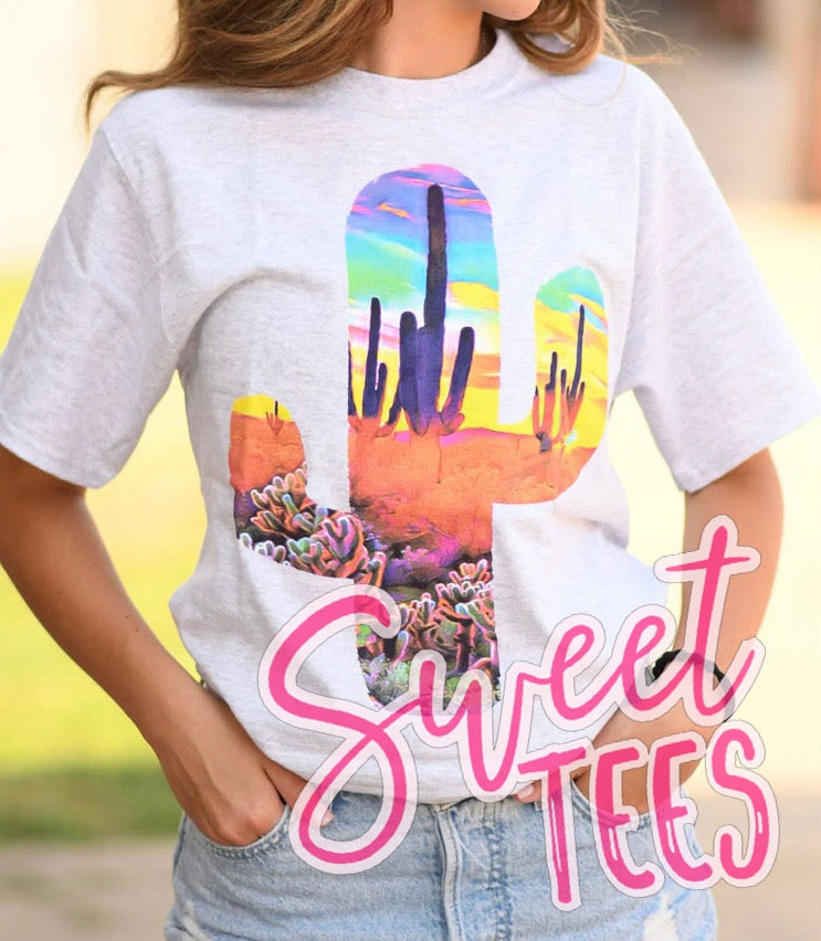 Sunset Cactus tee