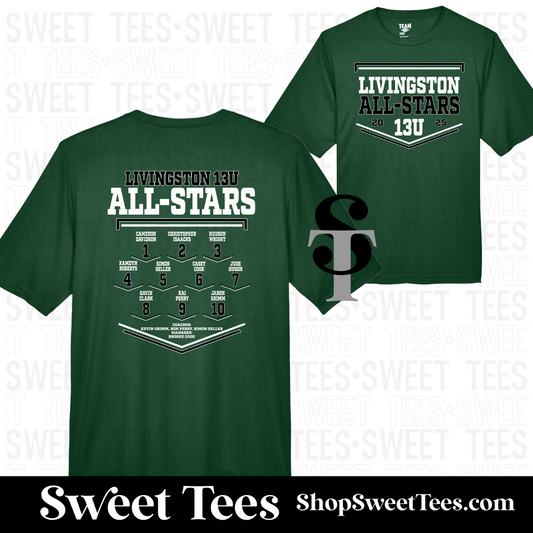 13U Livingston All-Stars Roster tee