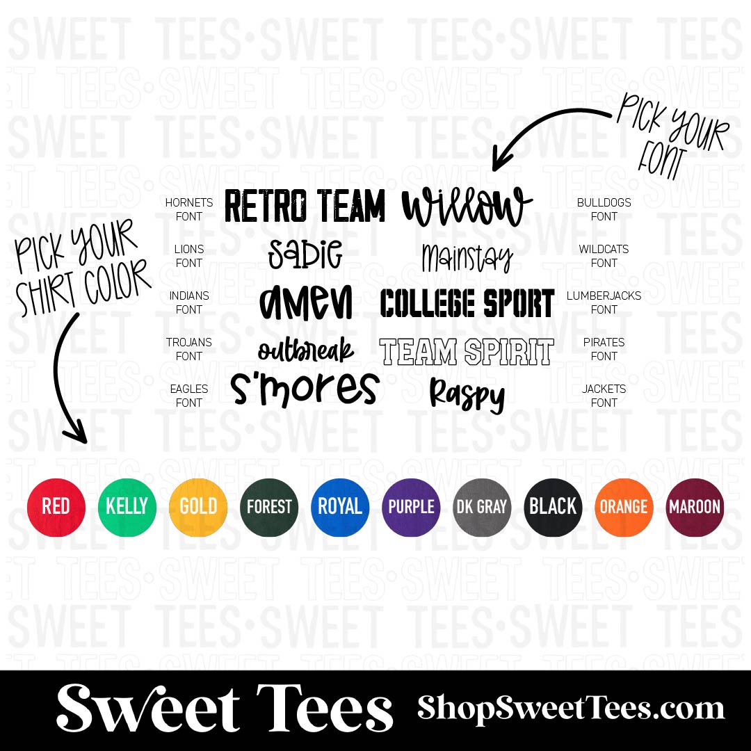 Simple Mascot Font 104 tee