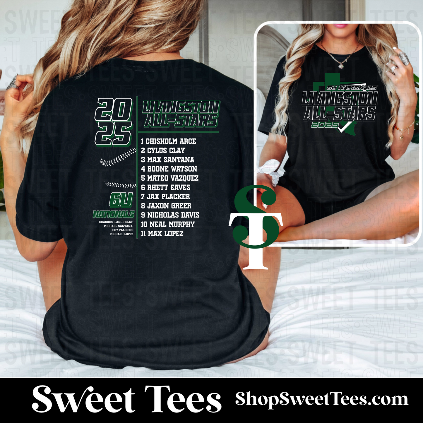 6U Nationals Livingston All-Stars 2025 Roster tee